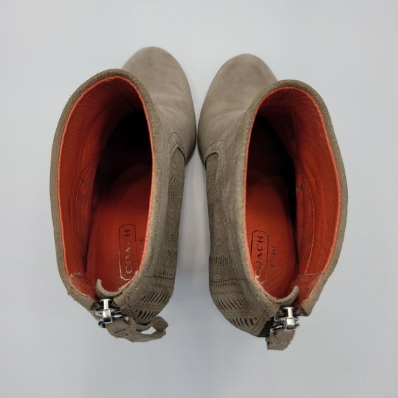 Coach Honey Suede Beige Block Heel Women's Shoes Q1963 US Size 6B - Picture 5 of 8